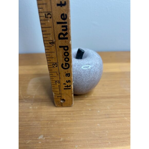 Vintage Alabaster Marble Stone apple Paperweight Décor With Brass Stem fruit - Picture 5 of 6